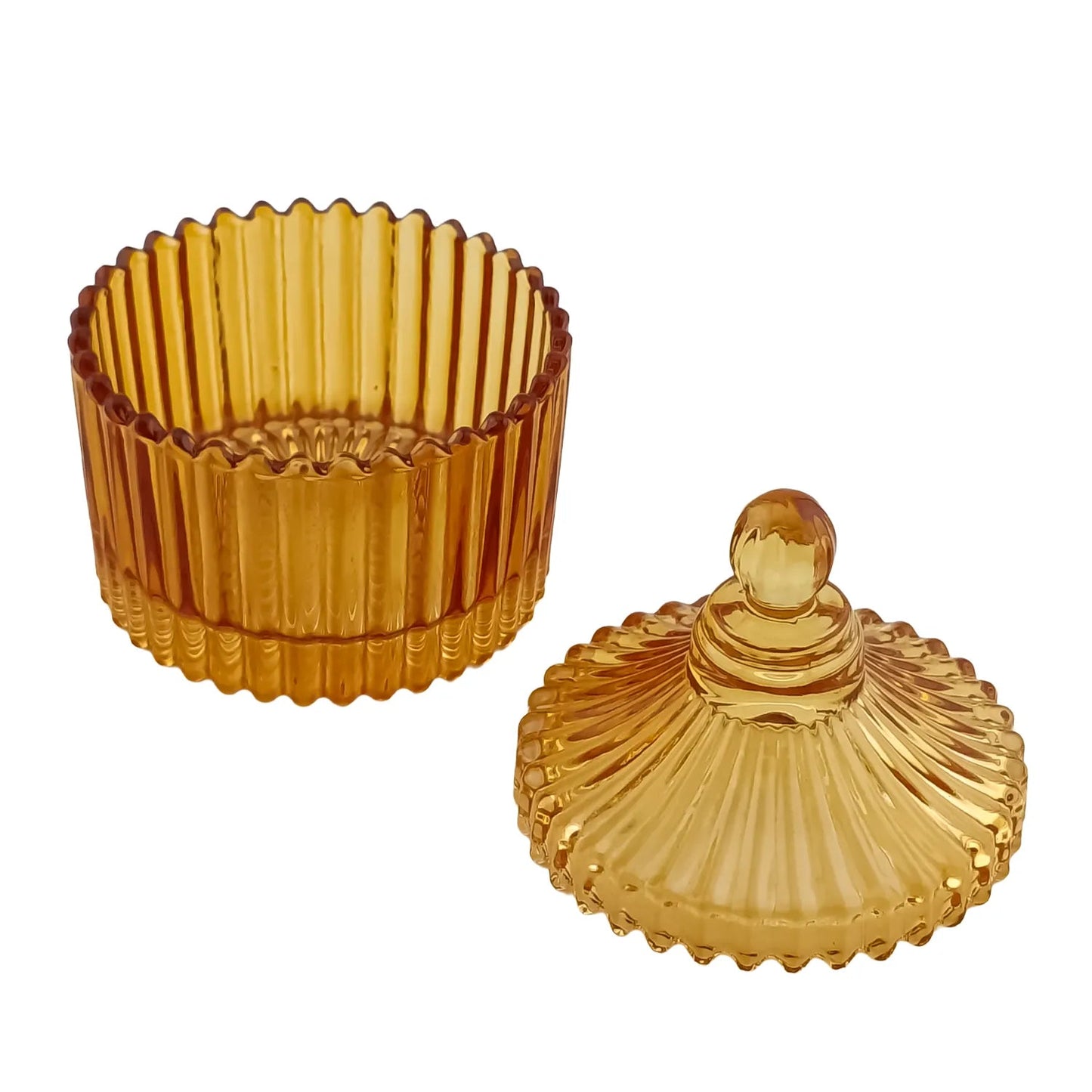 85ml - Versalles Vaso de Lujo de Vidrio para Velas - Frasco para Velas - Ámbar Brillante - Candle Craft