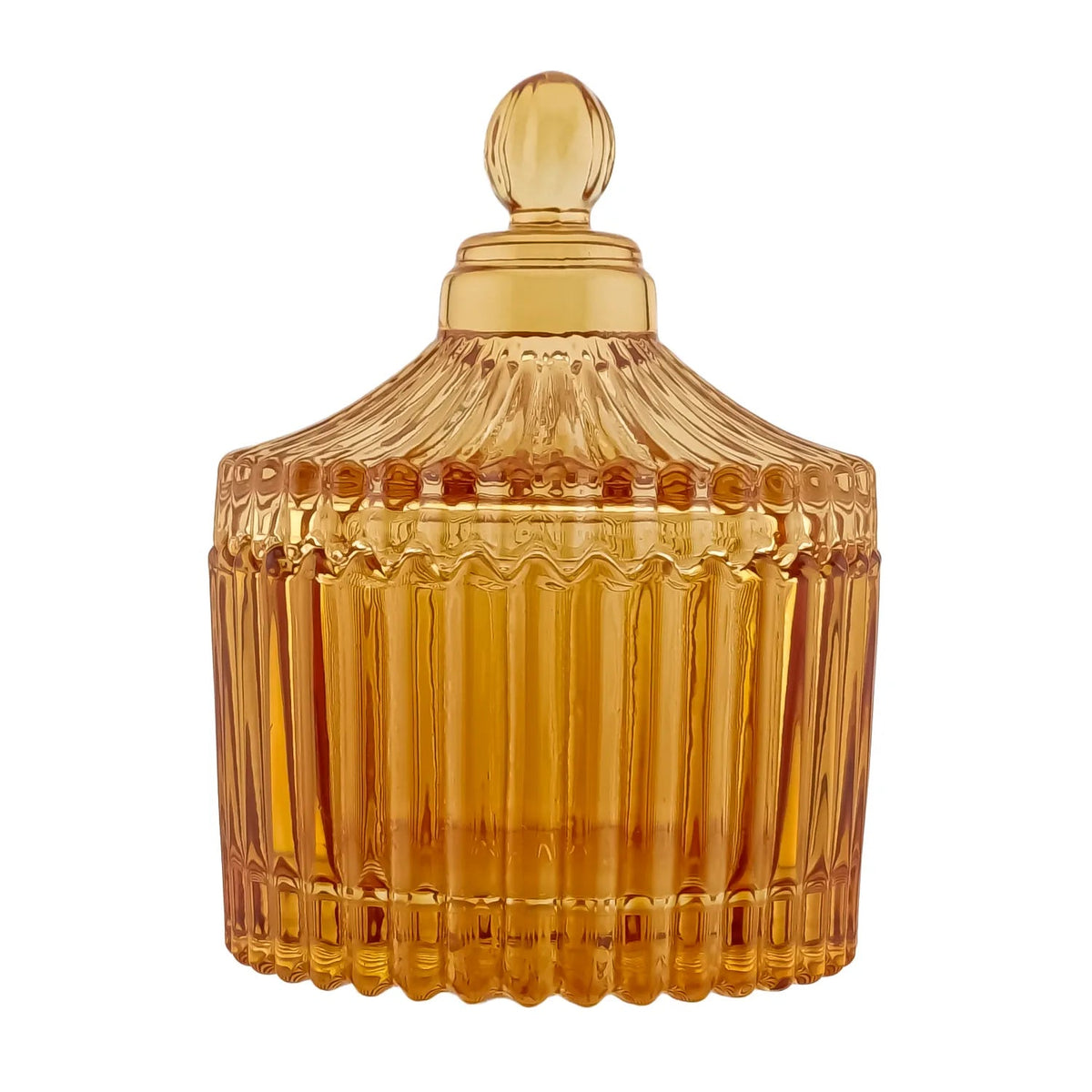 85ml - Versalles Vaso de Lujo de Vidrio para Velas - Frasco para Velas - Ámbar Brillante - Candle Craft