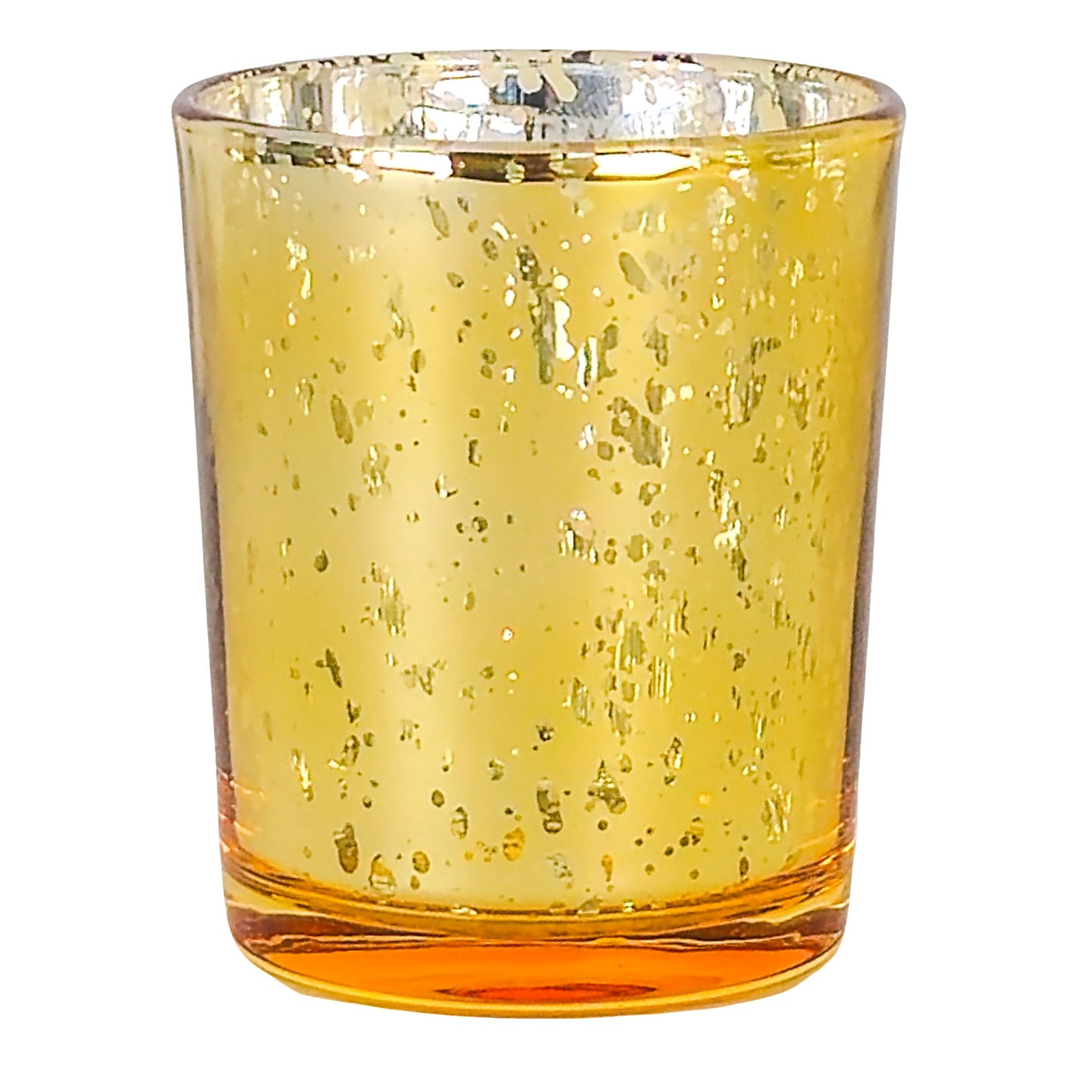 Votivos Portavelas Vaso de vidrio para velas - Dorado con Salpicaduras