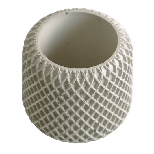 90ml - Carrara Vaso de Concreto para velas - Blanco - Candle Craft