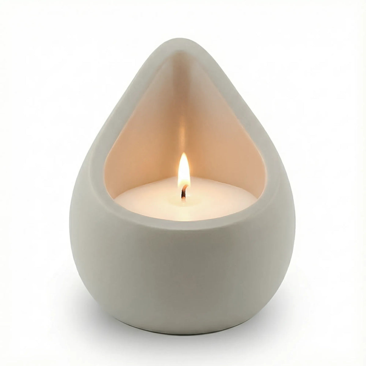 90ml - Carrara Vaso de Concreto para Velas de Masaje - Frasco Blanco - Candle Craft