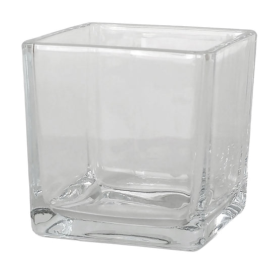 680ml - Glasgow Vaso cuadrado de vidrio para velas cubo - Transparente