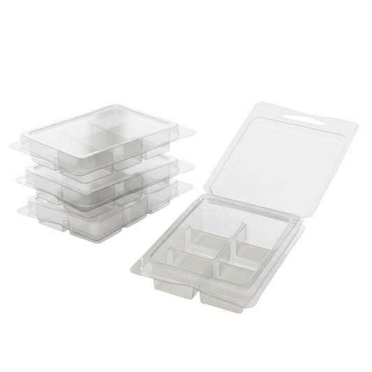 Contenedor para Wax Melt - Clamshell de 6 cavidades rectangulares - Molde / Vaso para cera derretibles en cubos aromáticas para quemador