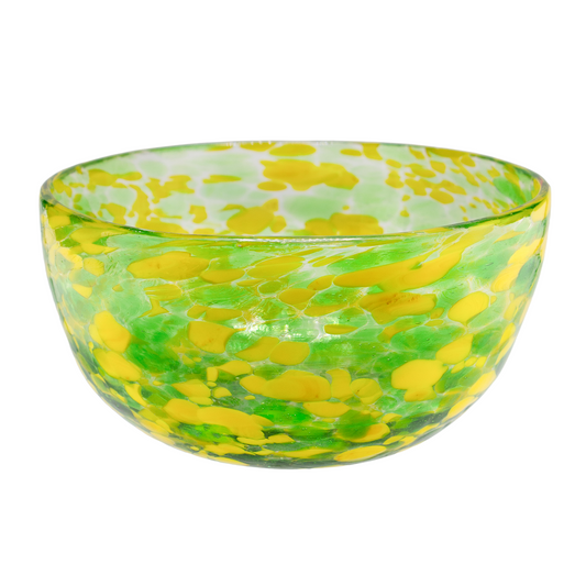 720 ml - Florencia Vaso / Bowl de Vidrio Soplado Artesanal - Verde / Amarillo - Hecho a mano