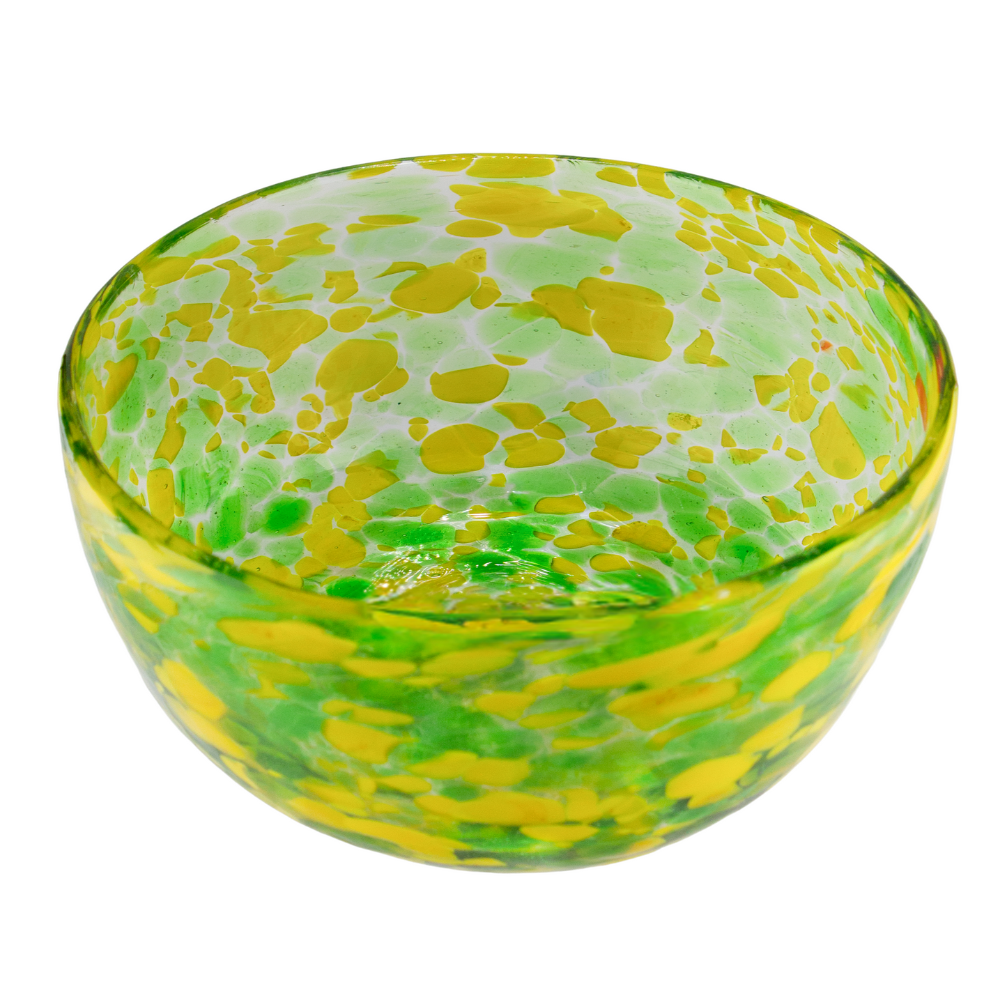 720 ml - Florencia Vaso / Bowl de Vidrio Soplado Artesanal - Verde / Amarillo - Hecho a mano