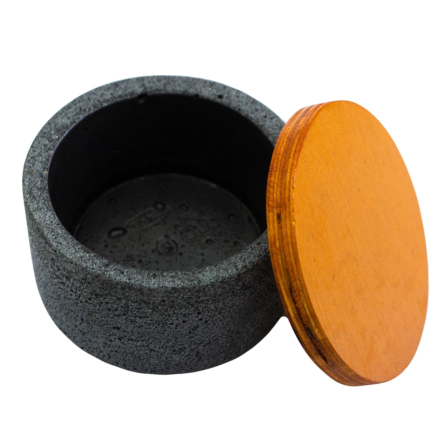 230ml - Carrara Vaso de Concreto para velas con Tapa de Madera - Gris Oxford