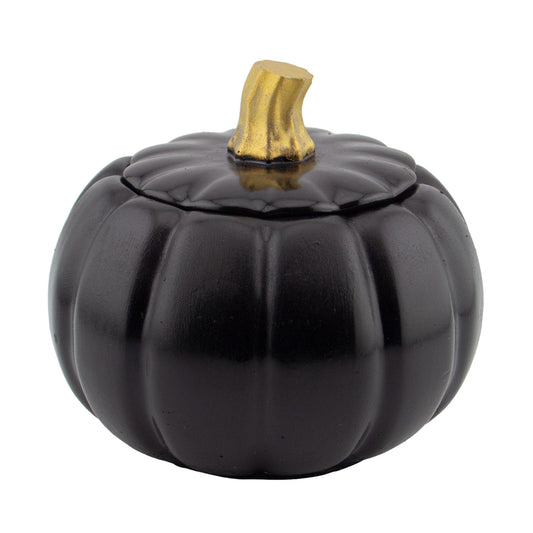140ml - Colección Hechizo - Calabaza de Yeso para Velas - Negro / Dorado (Edición Especial de Halloween)