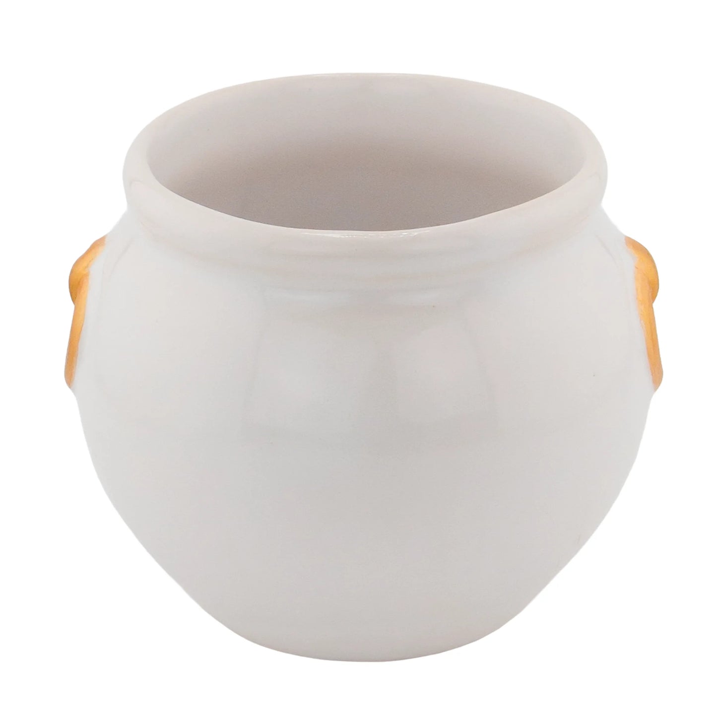 340ml - Colección Hechizo – Calderos de Cerámica para Velas - Blanco / Dorado (Edición Especial de Halloween)