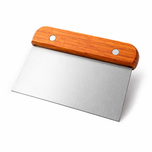 Cortador para Jabones de Acero Inoxidable - Cortador Plano con Mango de Madera para Jabones Artesanales