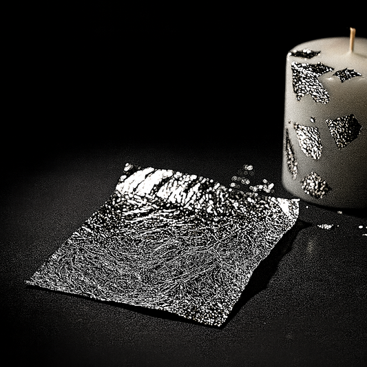 Hojas de Plata - Papel de Plata - Ultra Fino para Decoración de Velas y Detalles Artesanales