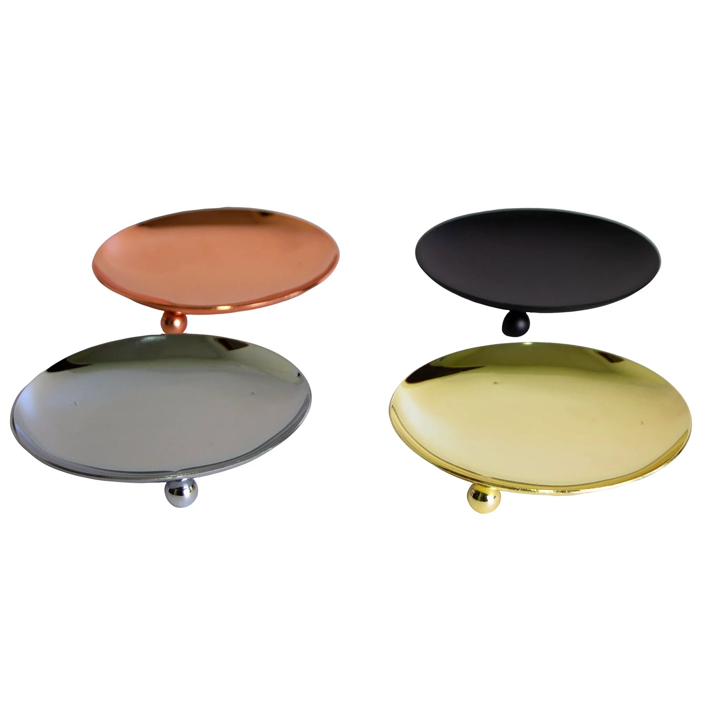 Platos para Velas de Aluminio Oro Rosado Metálico