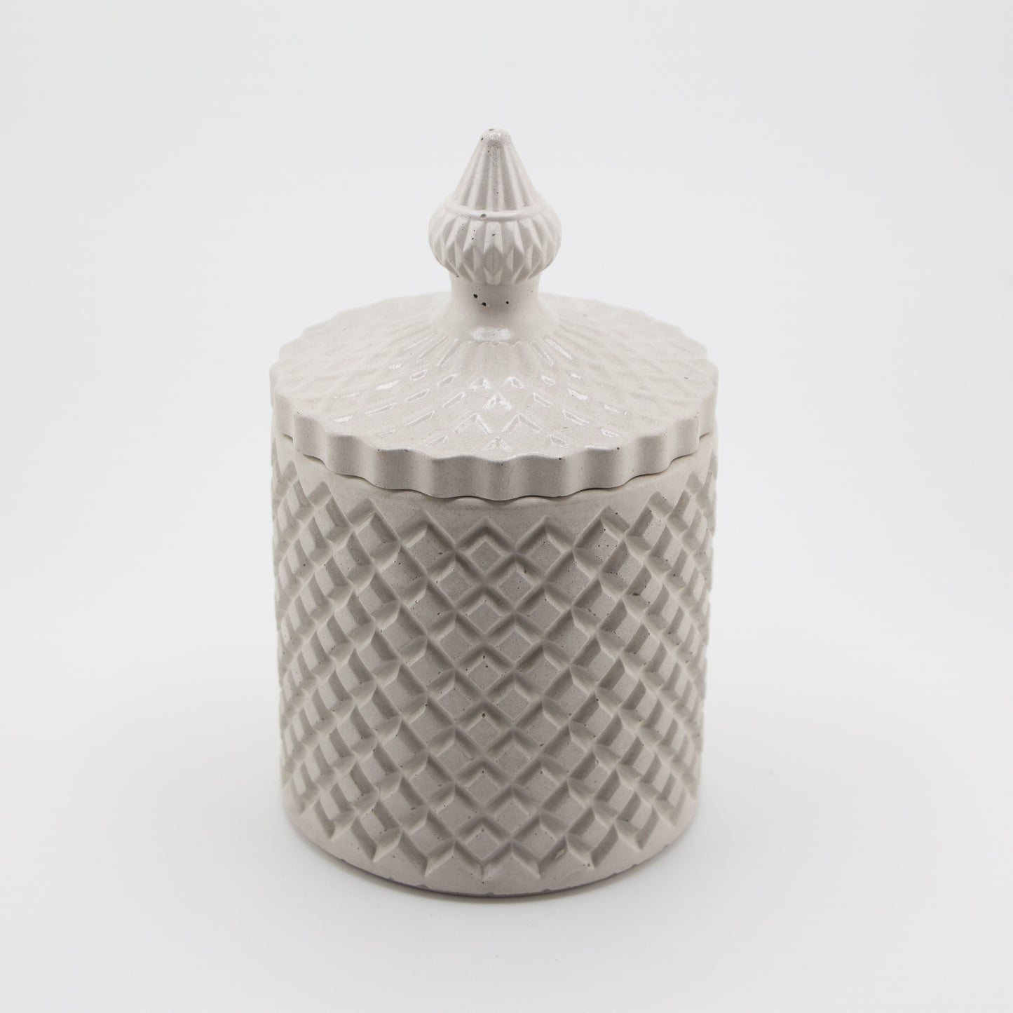 310ml - Carrara Vaso de Concreto para velas con tapa - Blanco