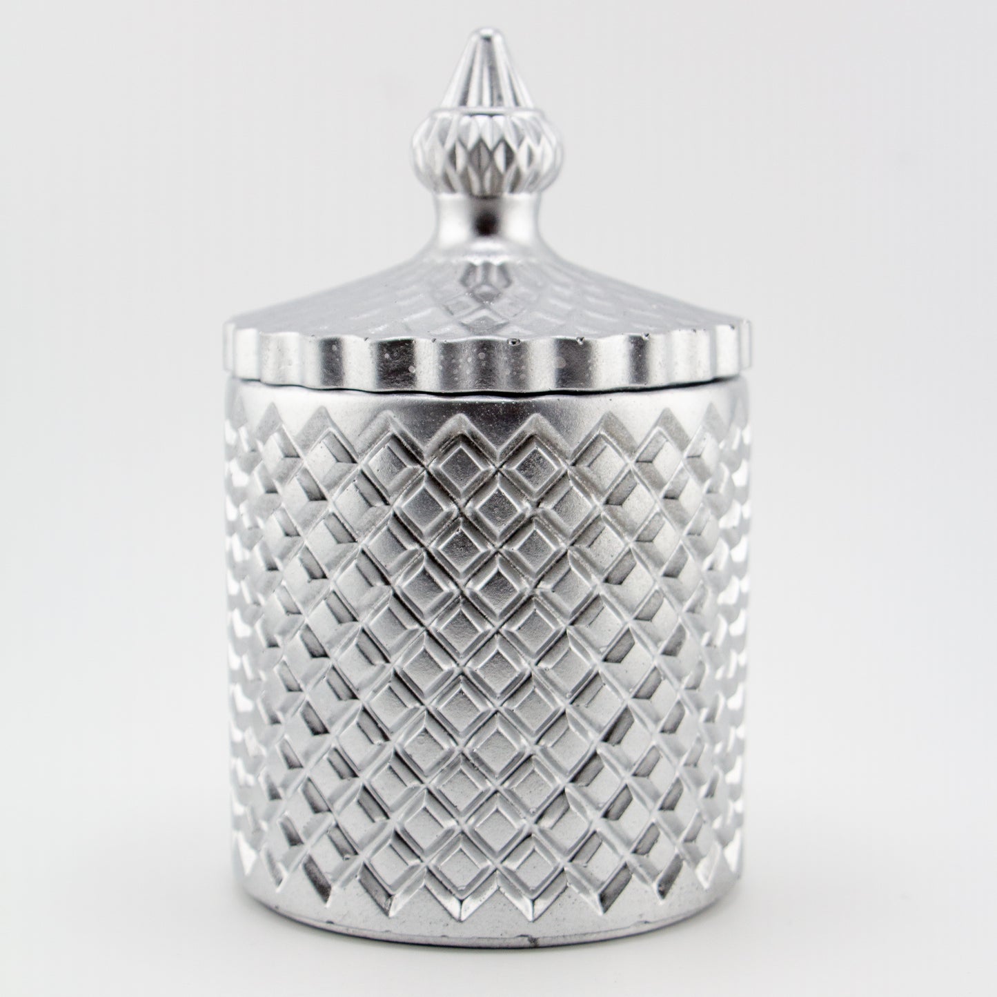 310ml - Carrara Vaso de Concreto para velas con tapa - Plata