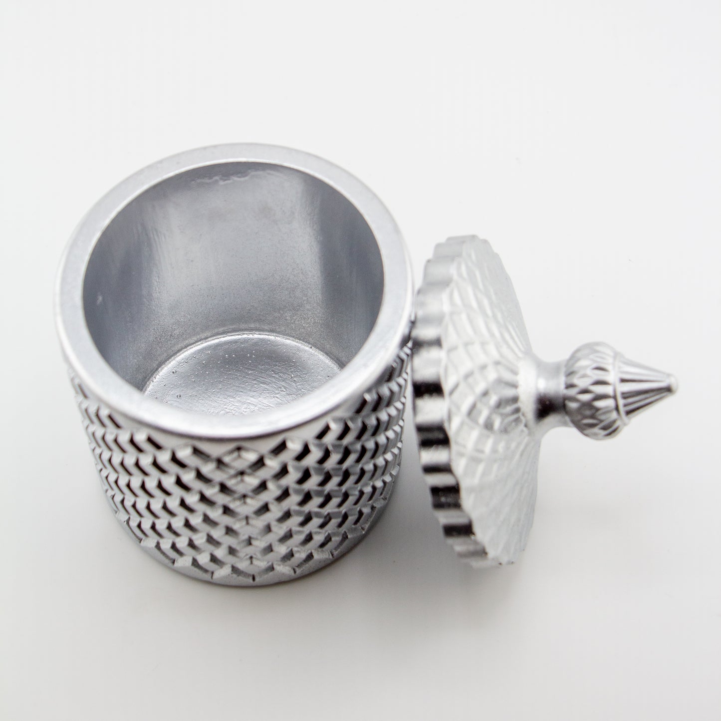 310ml - Carrara Vaso de Concreto para velas con tapa - Plata