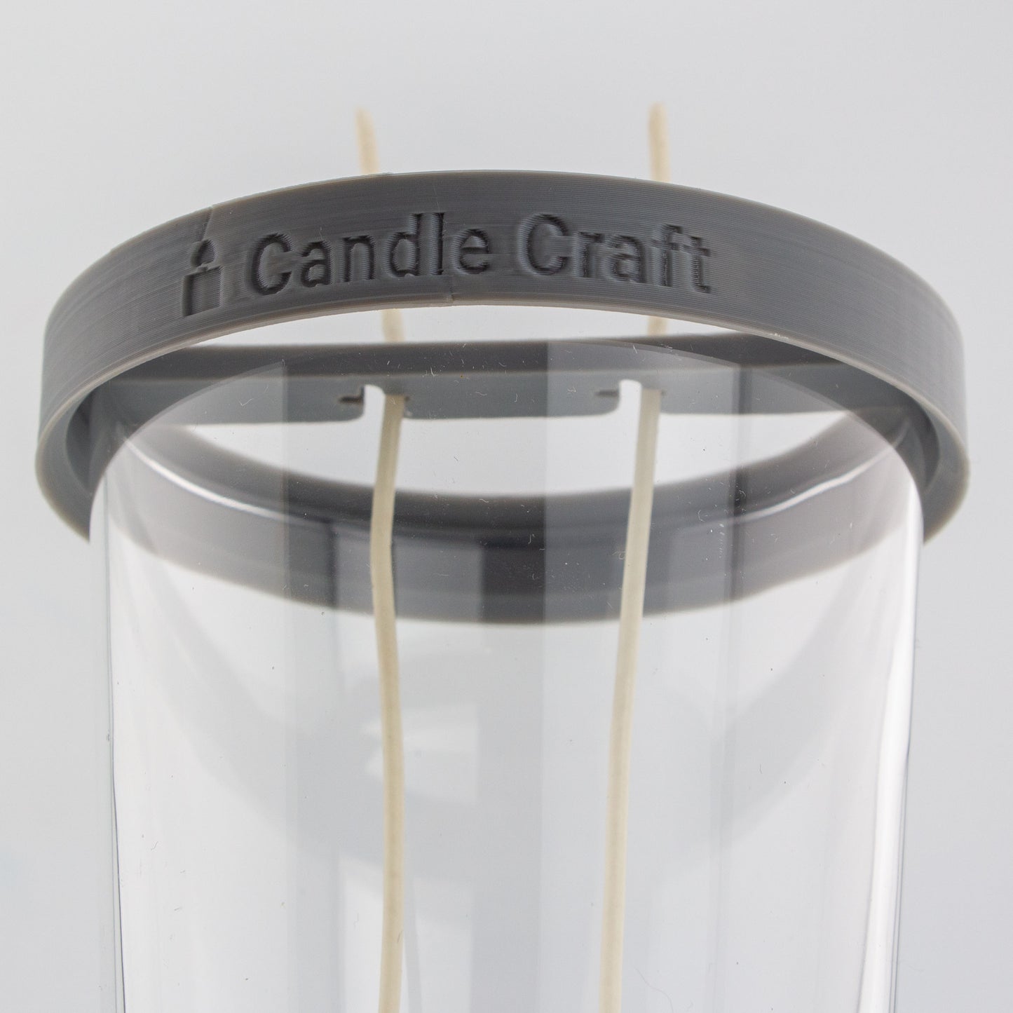 Herramienta para Centrado de Pabilos para Dos Mechas - Soporte de Mechas  (Wick Holder) - Gris- Tamaño: L para 2 Pabilos