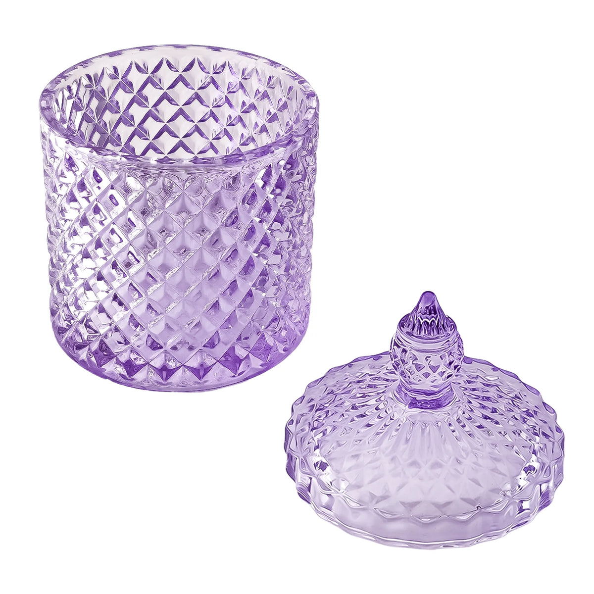 300ml - París Vaso de lujo de vidrio para velas - Frasco Morado Brillante