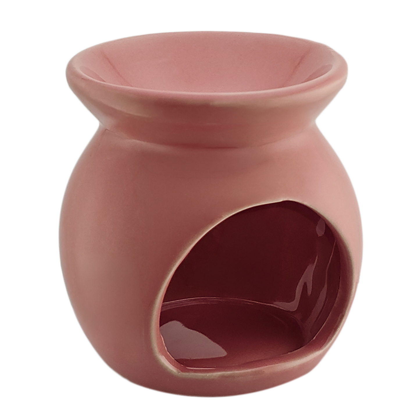 Quemador de Cera Redondo - Fundidor de Cerámica para Wax Melts - Rosa Pastel - Diseño Corazón