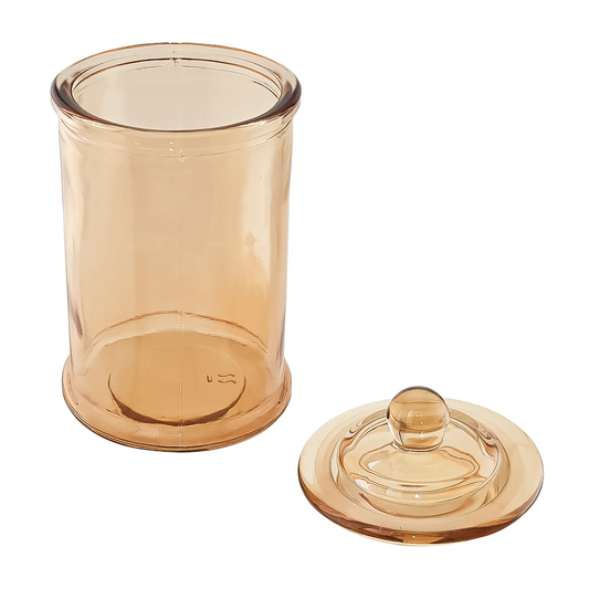 EOL - 400ml - Oxford Vaso de vidrio para velas estilo columna cilíndrico - Frasco Ámbar / Champagne Transparente