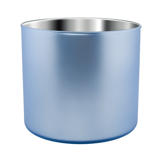 620ml - Mónaco Vaso de vidrio para velas - Inspirado en Bath Body Works® / White Barn® - Azul Claro Mate / Metállico