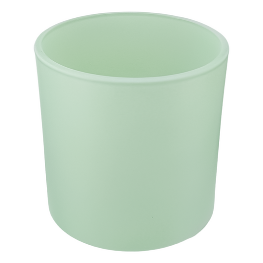 450ml - Mónaco Vaso de vidrio para velas - Frasco Verde Menta - Mate