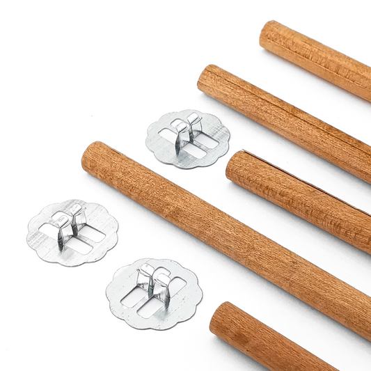Pabilo de Madera para Velas - Tubo Cilíndrico 10×120 mm - Mecha de Madera con Fichas