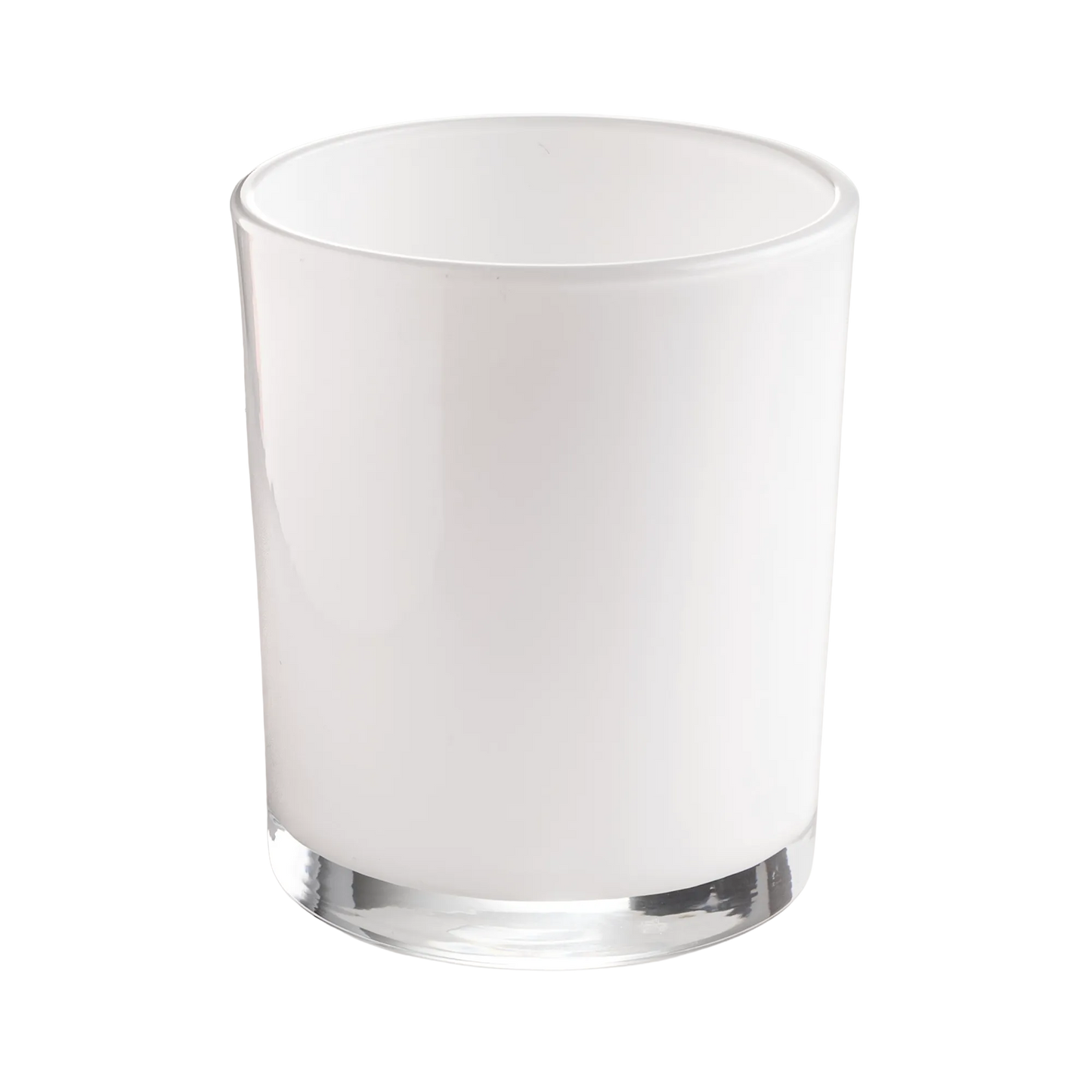 210ml - Mónaco Vaso de vidrio para velas - Blanco Brillante