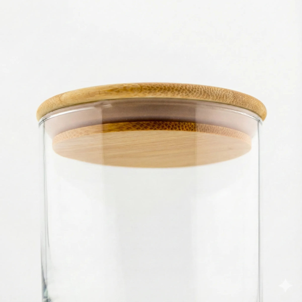 Tapa de Bambú XXL con Anillo de Silicón para Vasos de Velas - Natural
