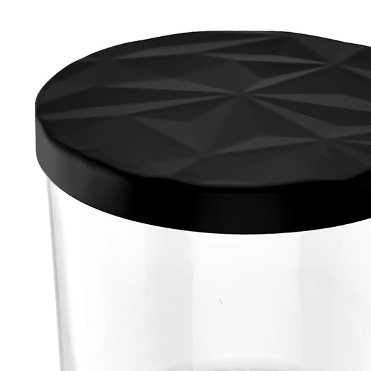 Tapa de Aluminio M para vasos de velas - Diseño Diamantado - Tapa para Vela Color Negro Mate