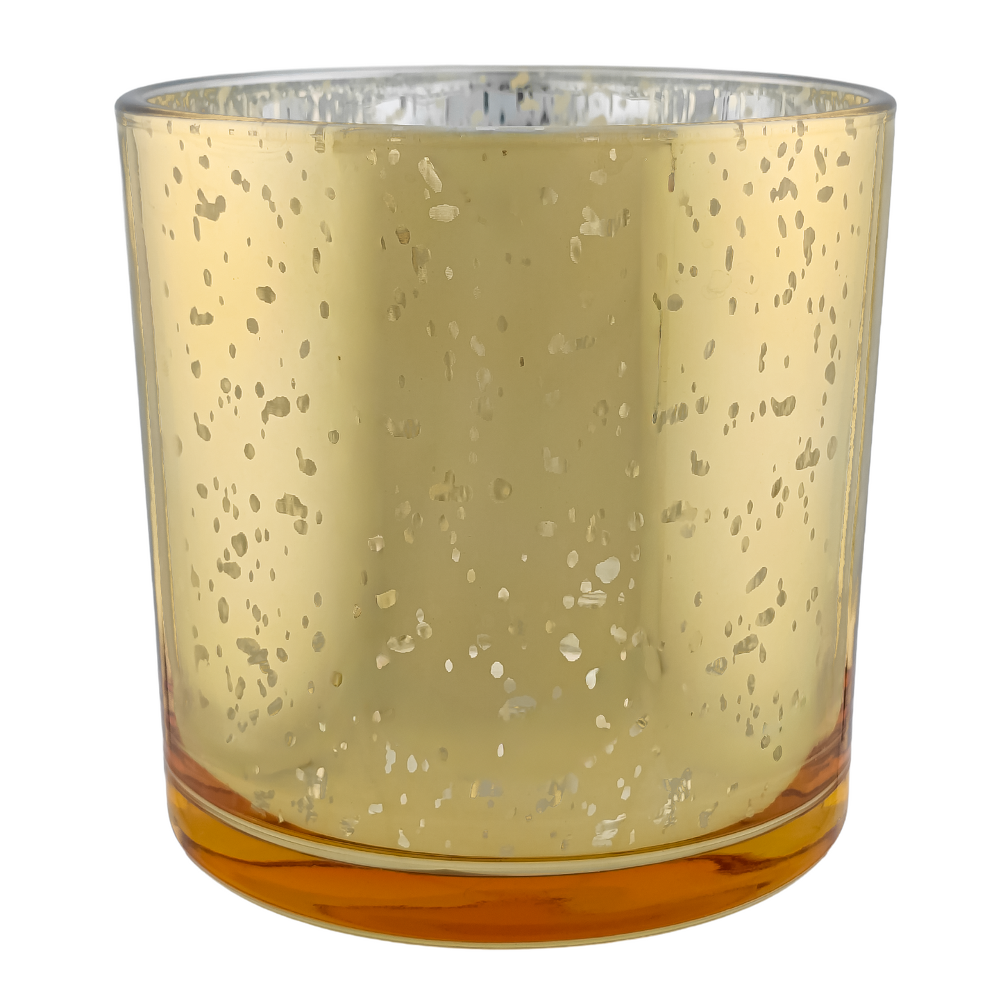 560ml - Mónaco Vaso de vidrio para velas - Dorado con Salpicaduras Metálico