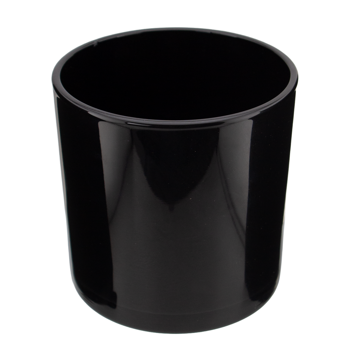 560ml - Mónaco Vaso de vidrio para velas - Negro Brillante