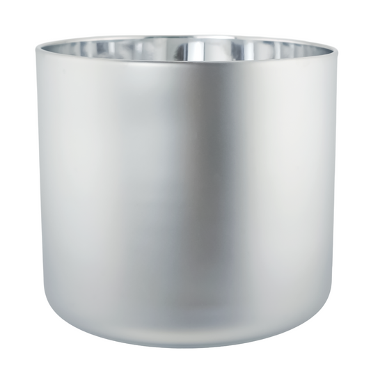 620ml - Mónaco Vaso de vidrio para velas - Inspirado en Bath Body Works® / White Barn® - Plata Mate / Metállico