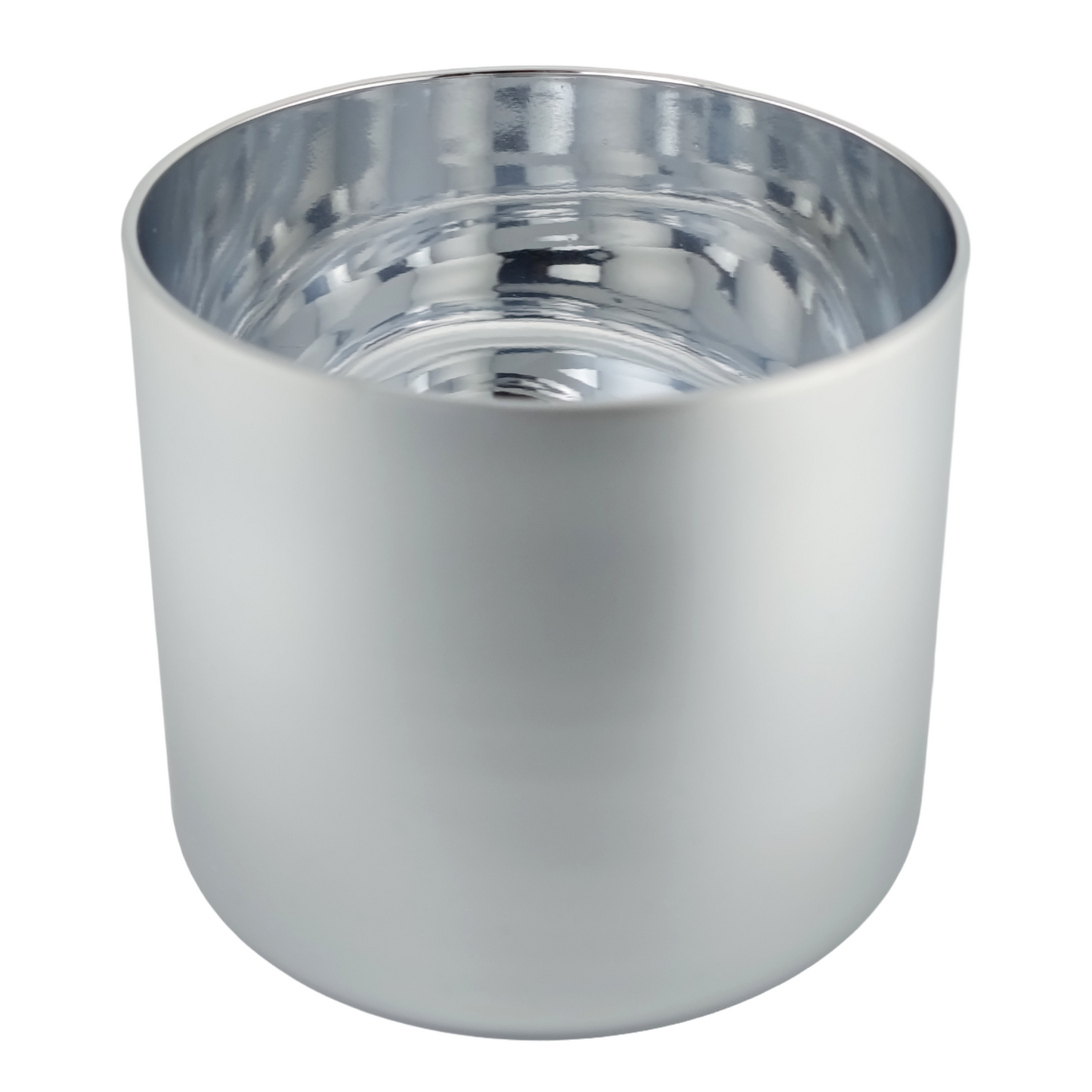 620ml - Mónaco Vaso de vidrio para velas - Inspirado en Bath Body Works® / White Barn® - Plata Mate / Metállico