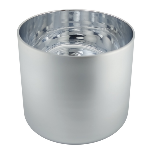 620ml - Mónaco Vaso de vidrio para velas - Inspirado en Bath Body Works® / White Barn® - Plata Mate / Metállico