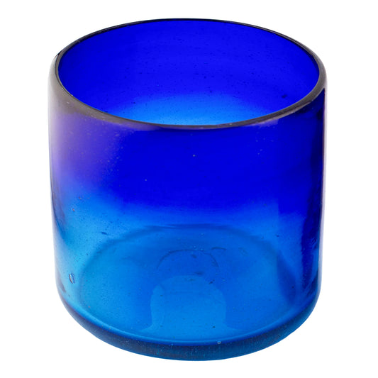 500ml - Florencia Vaso de vidrio soplado artesanal - 2 Colores Azul / Acuamarina - Hecho a mano