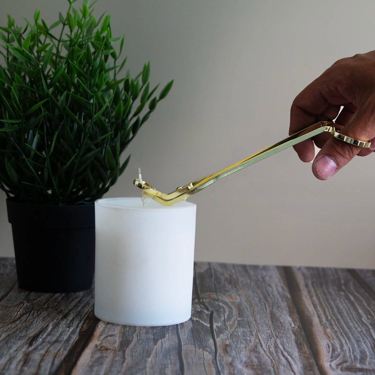 Apagavelas, Cortapabilo y Gancho de Pabilo - Kit de Herramientas para Cuidado de Velas - Dorado Metálico - Candle Craft