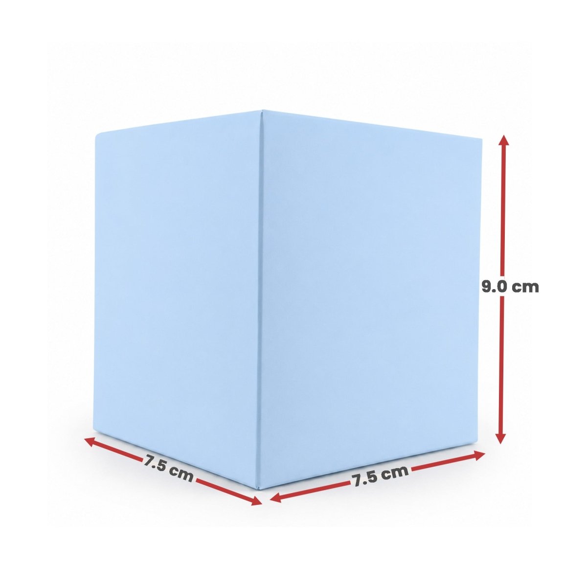 Caja Decorativa Cuadrada para Velas – Azul Bebé Claro | Chica 7.5x9.0 cm - Candle Craft