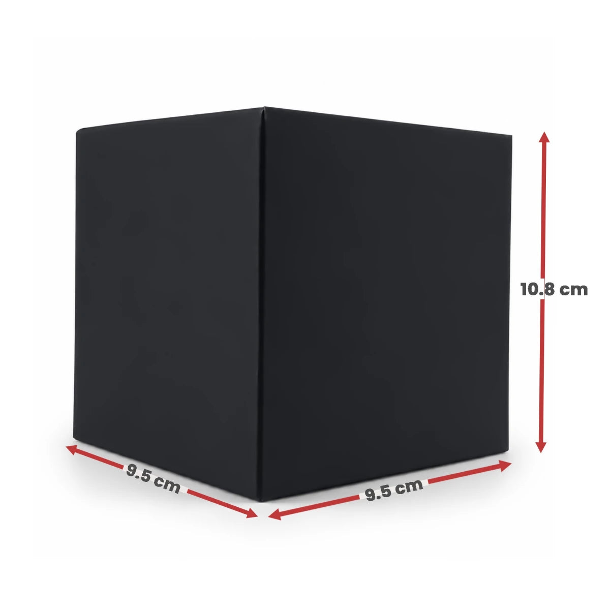 Caja Decorativa Cuadrada para Velas – Negro | Grande 9.5x10.8 cm - Candle Craft