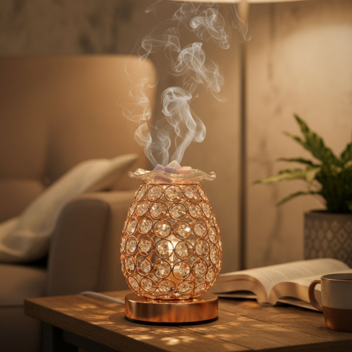 Calentador Eléctrico de Cera / Aceites Esenciales (Wax Melter) para Aromaterapia con Diseño de Cristal – 4 Niveles de Intensidad y Temporizador - Candle Craft