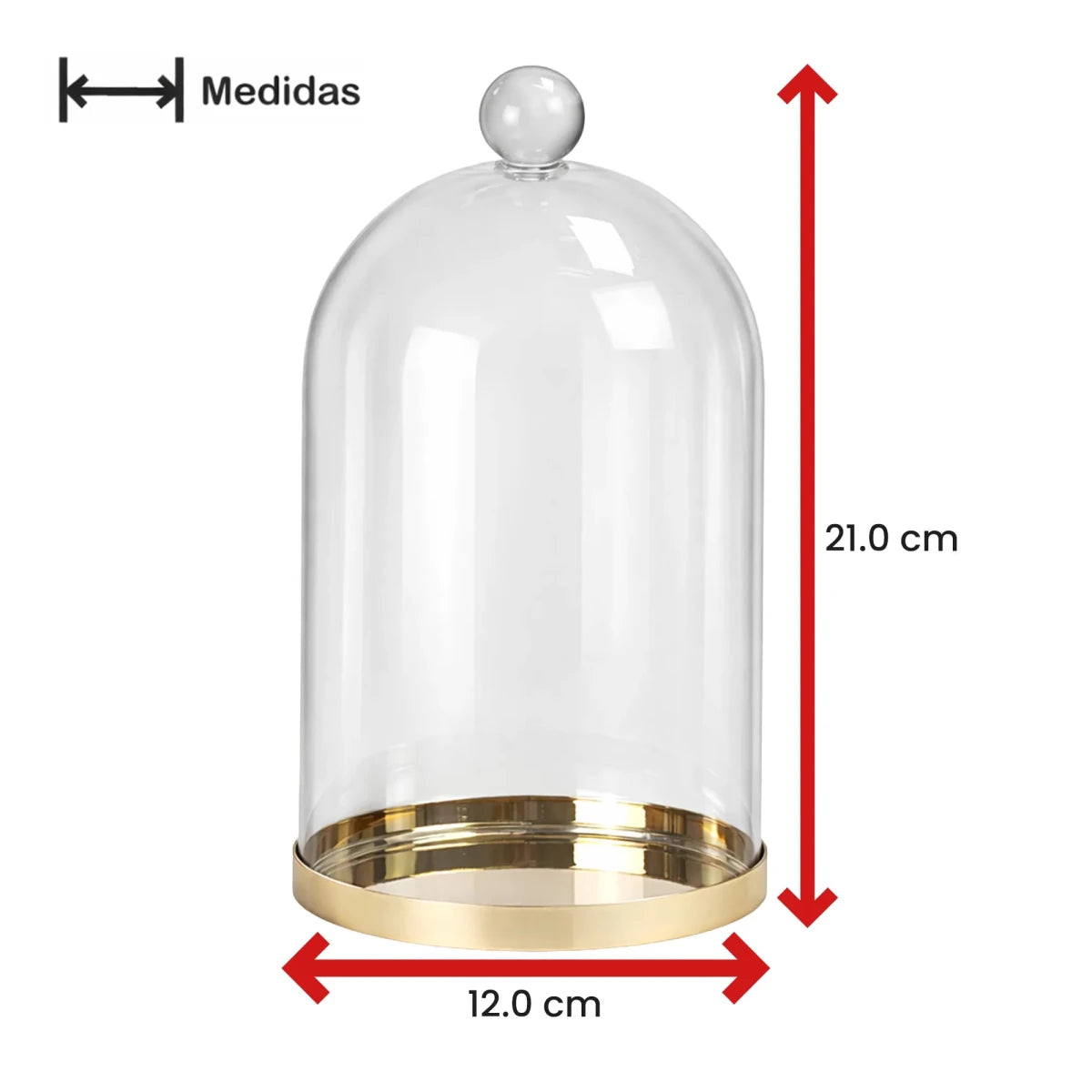 Campana de Vidrio - Cúpula de Vidrio con Base de Aluminio - Cloche de Cristal para Velas - Candle Craft