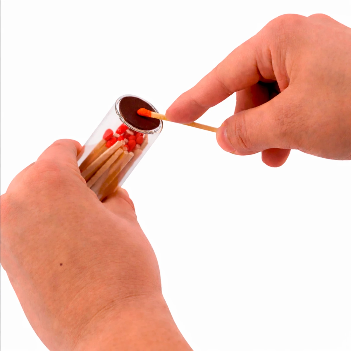 Cerillos Largos de Madera para Velas - Frasco de Vidrio con Cerillos de Colores - Rojo - Candle Craft