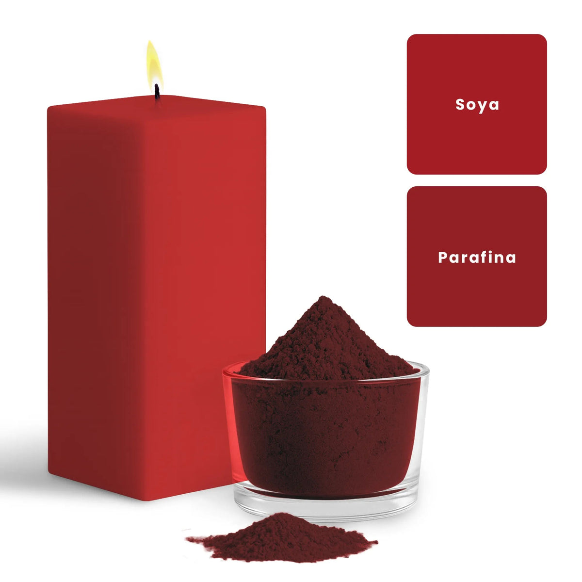 Colorante en Polvo para Velas - Alta Concentración - Color: Rojo - Candle Craft