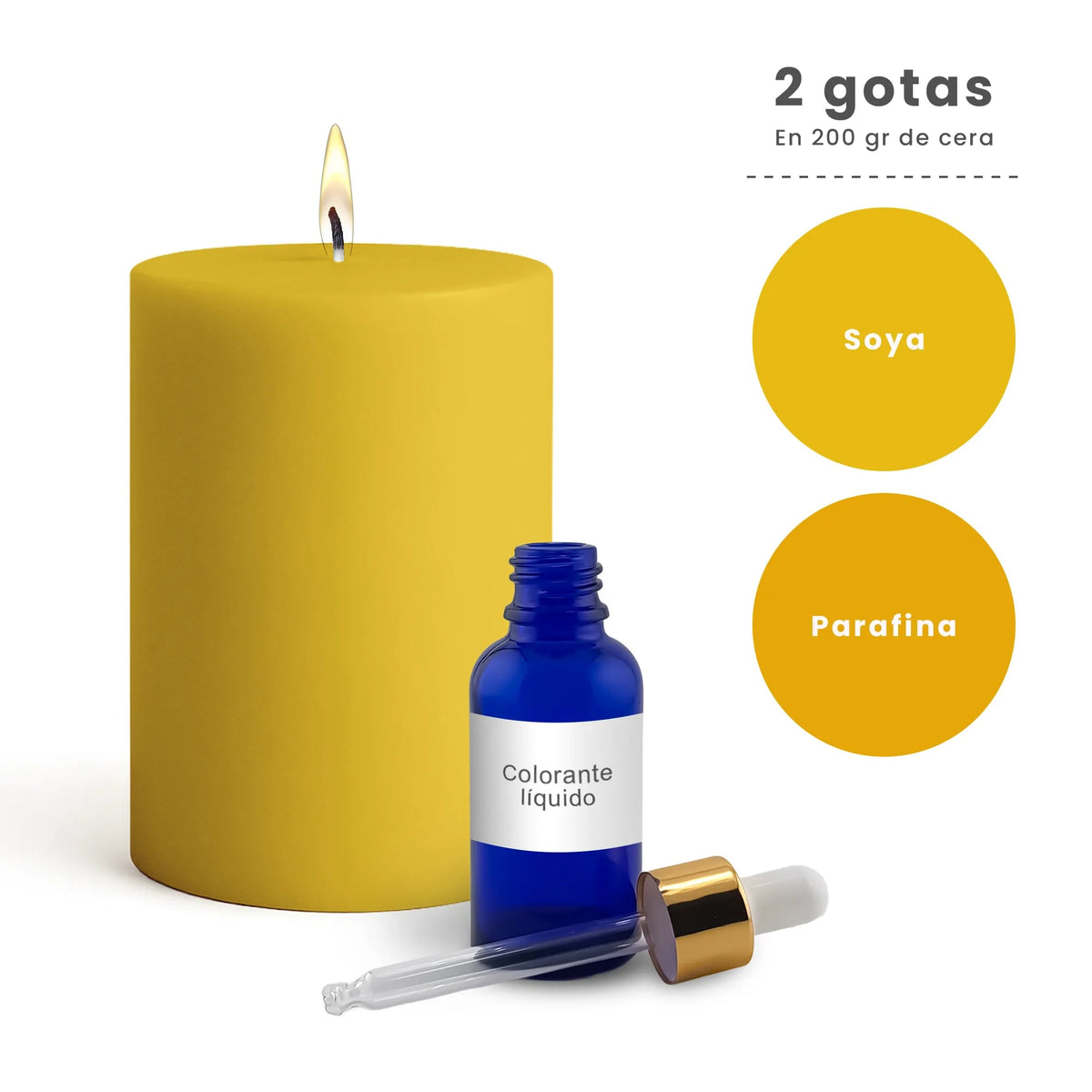 Colorante Líquido para Velas – Ultra Concentración - Color: Amarillo - Candle Craft