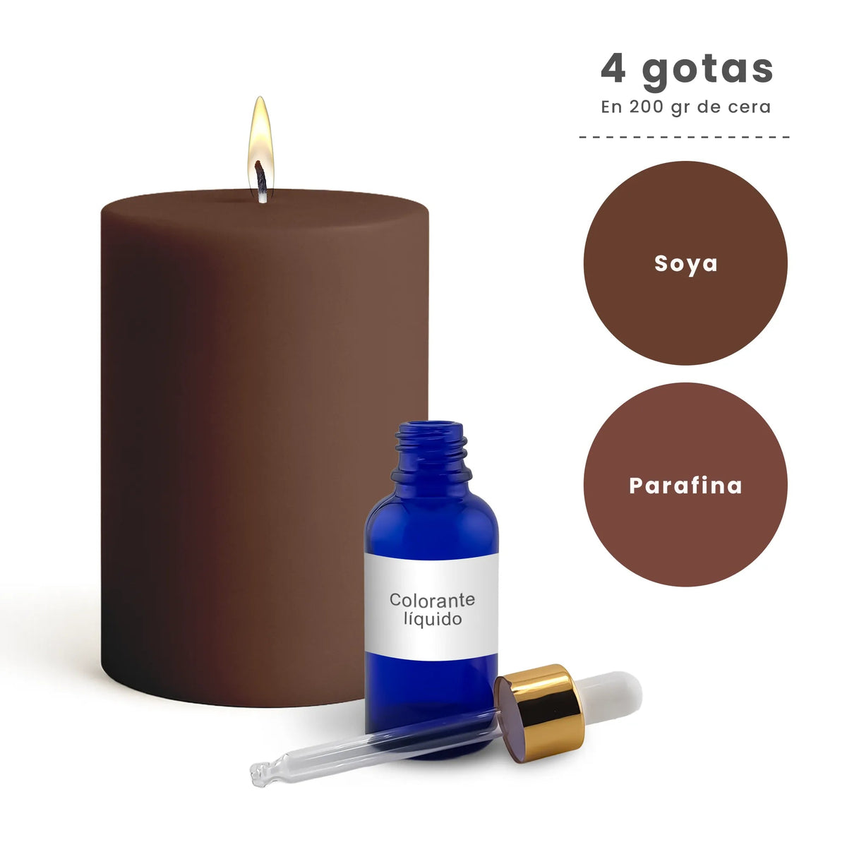 Colorante Líquido para Velas – Ultra Concentración - Color: Café - Candle Craft