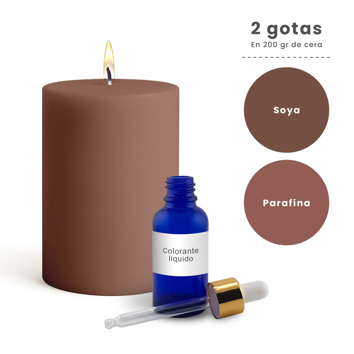 Colorante Líquido para Velas – Ultra Concentración - Color: Café - Candle Craft