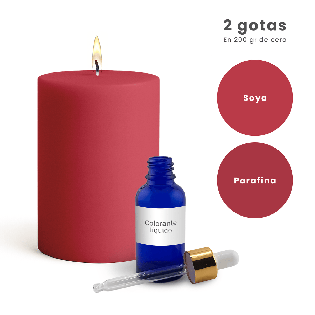 Colorante Líquido para Velas – Ultra Concentración - Color: Rojo - Candle Craft