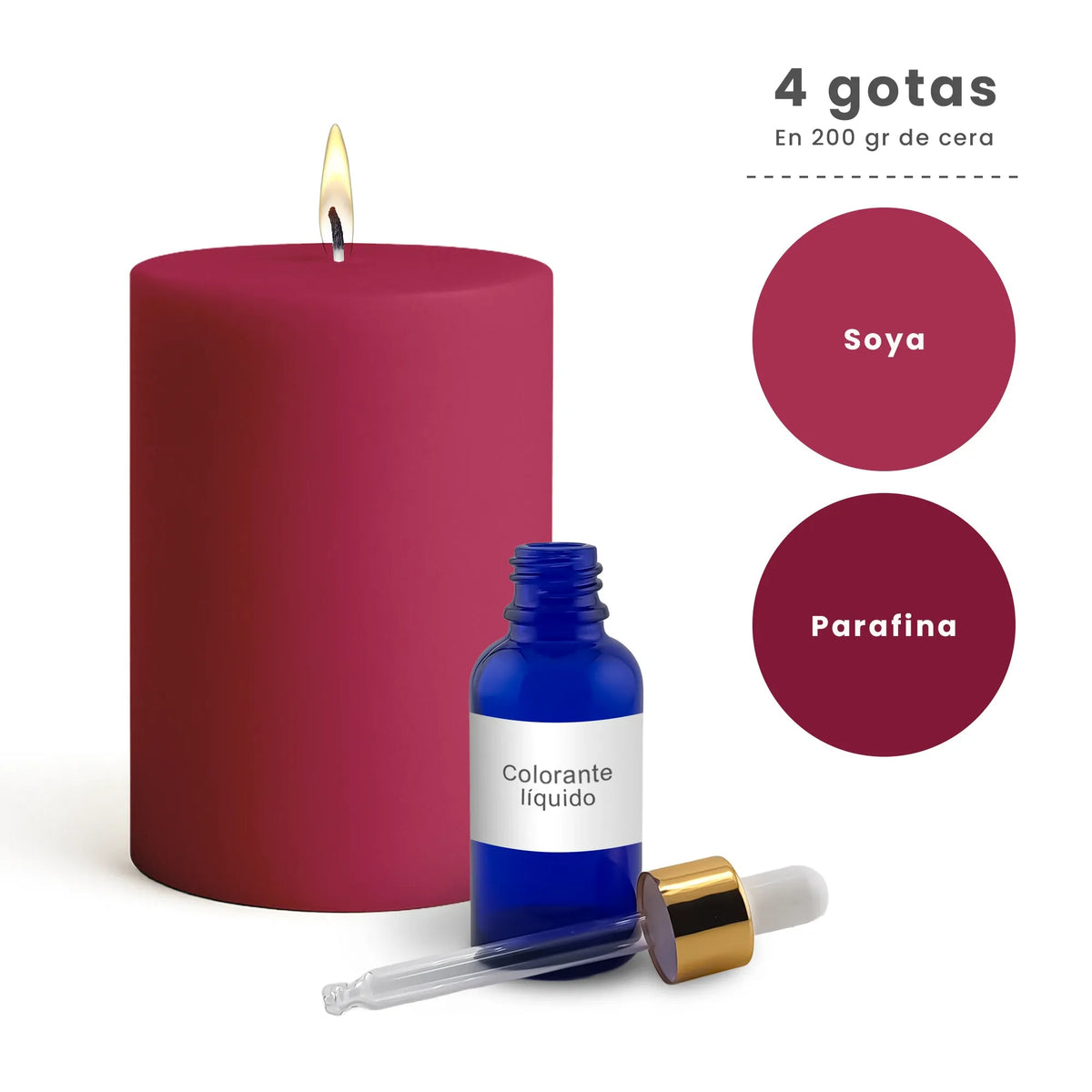 Colorante Líquido para Velas – Ultra Concentración - Color: Rosa Pálido - Candle Craft