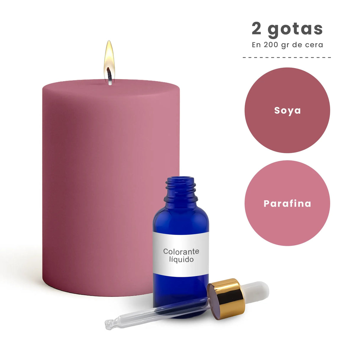 Colorante Líquido para Velas – Ultra Concentración - Color: Rosa Pálido - Candle Craft