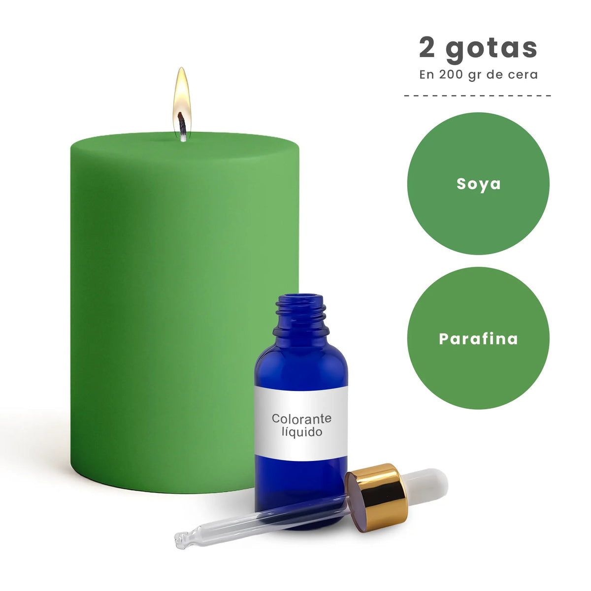 Colorante Líquido para Velas – Ultra Concentración - Color: Verde - Candle Craft