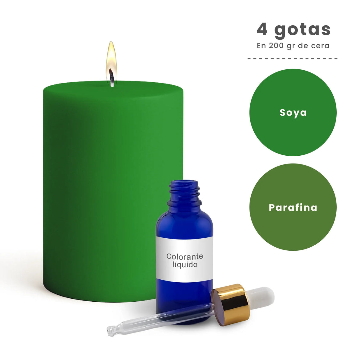 Colorante Líquido para Velas – Ultra Concentración - Color: Verde - Candle Craft