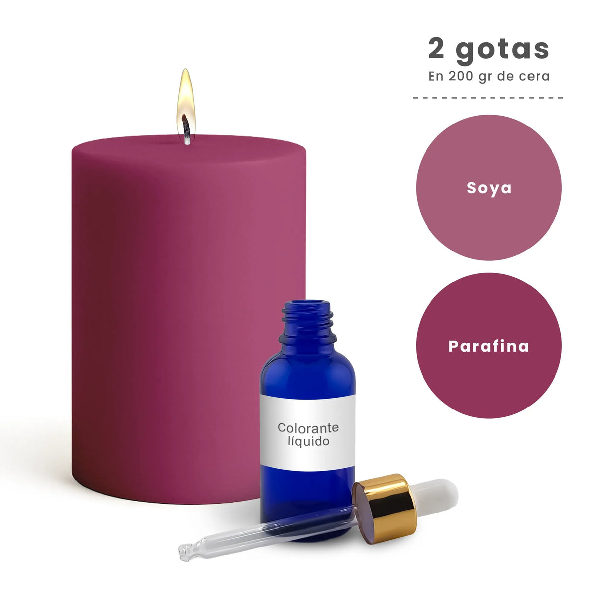 Colorante Líquido para Velas – Ultra Concentración - Color: Vino Tinto - Candle Craft